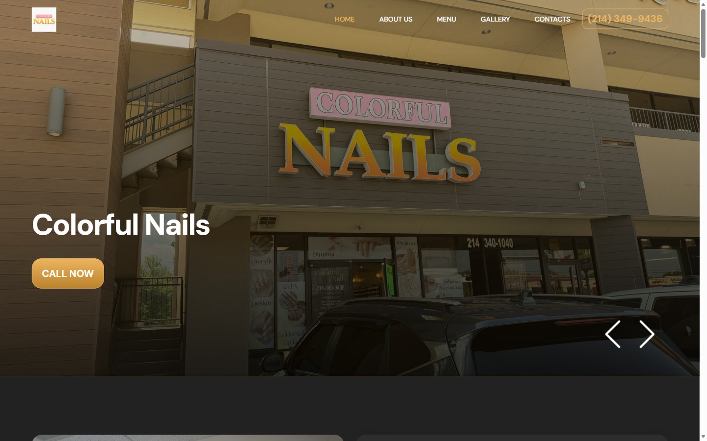 Colorful Nails website, captured from its live homepage